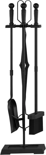 Miniatura 8 de Kingson Juego de herramientas para chimenea, 5 piezas, para interiores y exteriores, juego de póquer resistente con mango ergonómico