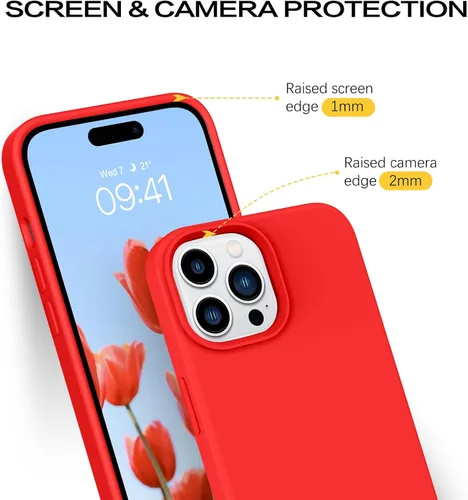 Miniatura 314 de GUAGUA Funda compatible con iPhone 17 Pro Max de 6.9 pulgadas, silicona líquida, goma de gel suave, delgada, forro de microfibra delgada