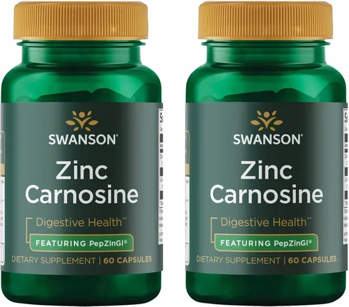 Swanson Zinc Carnosine (PepZin GI) - Suplemento natural que promueve la salud gástrica y el apoyo digestivo - Apoya el equilibrio microbiano en el