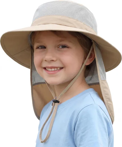 Miniatura 12 de Home Prefer Sombrero de sol para niños al aire libre UPF50+ Sombrero de pesca de ala ancha con solapa para el cuello