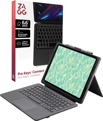 Miniatura 13 de ZAGG Pro Keys - Funda desmontable y teclado inalámbrico para Apple iPad de 10.2 pulgadas (Gen 9, 8, 7) - Emparejamiento Bluetooth, teclas