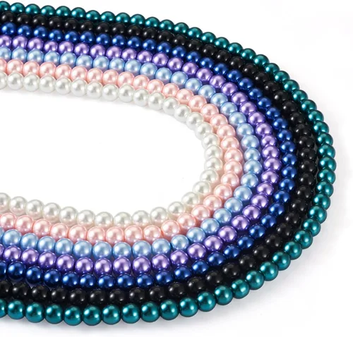 Miniatura 24 de KISSITTY 105 unids/hebra Burly Wood Satin Luster Glass Round Pearl Spacer Bead Loose Beads 0.315 in para bricolaje joyería artesanía 31.4