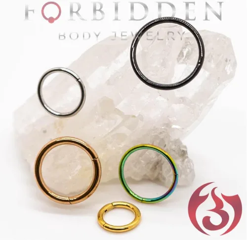 Miniatura 5 de Forbidden Body Jewelry - Piercing para la nariz de acero quirúrgico 316L con bisagra, 14G, 16G, 18G, diámetro de 15/64, 5/16, 25/64, 15/32 pulgadas