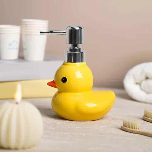 Miniatura 3 de Dispensador de jabón de pato de cerámica con bomba de botella de jabón o botella de loción, 9 onzas
