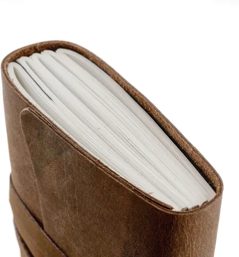 Miniatura 9 de KomalC Diario de cuero hecho a mano Diario de escritura Bloc de notas diario encuadernado para hombres y mujeres, papel sin líneas