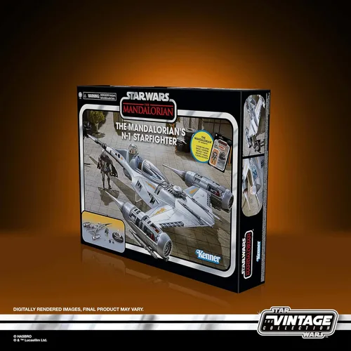 Miniatura 12 de Star Wars The Vintage Collection The Mandalorian's N-1 Starfighter, The Mandalorian - Vehículo y figuras de acción de 3.75 pulgadas, para edades