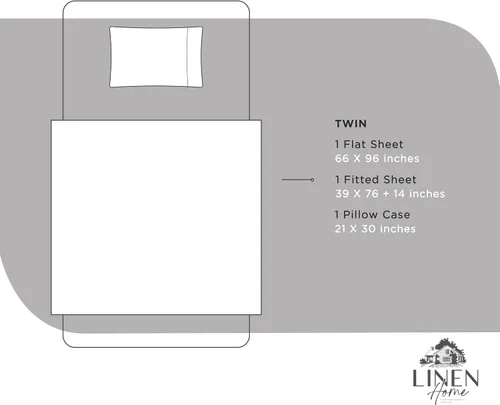 Miniatura 6 de Linen Home Juego de 3 sábanas de percal de 100 % algodón, tamaño individual, color blanco nieve, bolsillo profundo, 1 sábana encimera, 1 sábana 02
