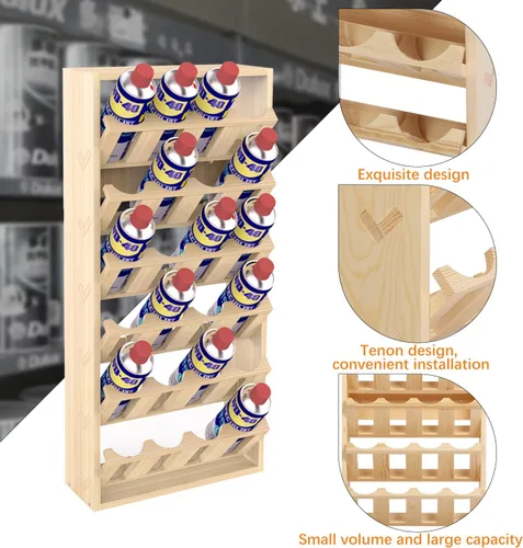 Miniatura 3 de Nisorpa Soporte para 24 latas de pintura en aerosol o lubricante, estante para latas de aerosol de 6 niveles, estante de almacenamiento de latas