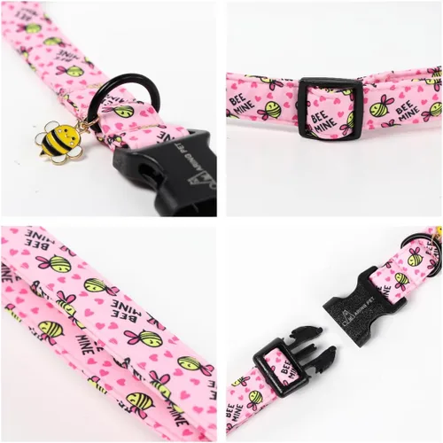 Miniatura 5 de ARING PET Collar Rosa para Perro, Lindos Collares Amarillos con Abejas para Cachorros Pequeños, Medianos y Grandes para Perros Chicos y Chicas-XS