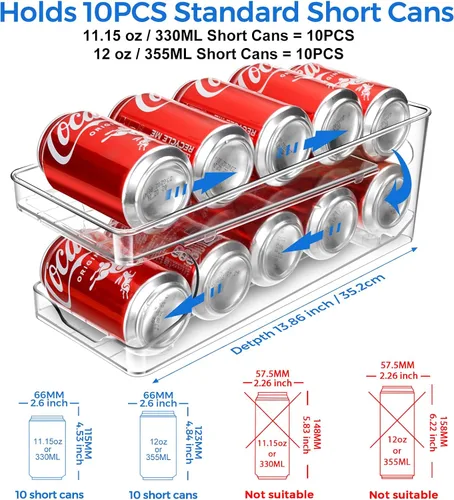 Miniatura 2 de Organizador de latas de soda enrollable BingoHive para refrigerador, dispensador de latas para cerveza, soda, seltzer, lata de pop, organizador