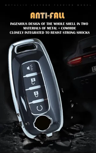 Miniatura 6 de ontto Funda para llavero de 4 botones con llavero compatible con Nissan 2023 X-Trial Kicks Rouge Pathfinder, funda inteligente para llave remota