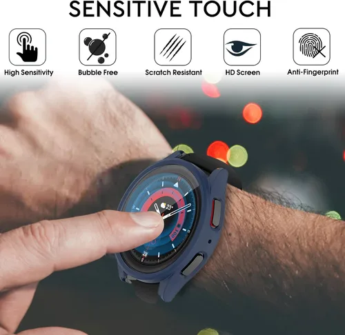 Miniatura 4 de Paquete de 12+4 Fundas para Samsung Galaxy Watch FE/5/4 de 40 mm con Protector de Pantalla de Vidrio Templado, Funda Protectora Resistente a