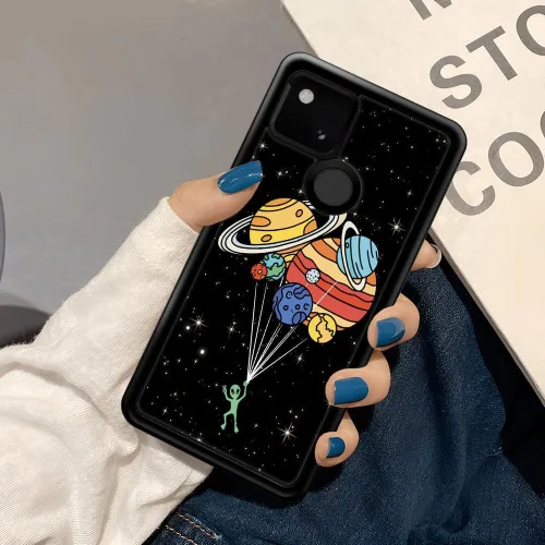 Miniatura 7 de Funda compatible con Google Pixel 4A 5G, sistema solar de globo alienígena, diseño de patrón increíble, a prueba de golpes, antiarañazos, carcasa