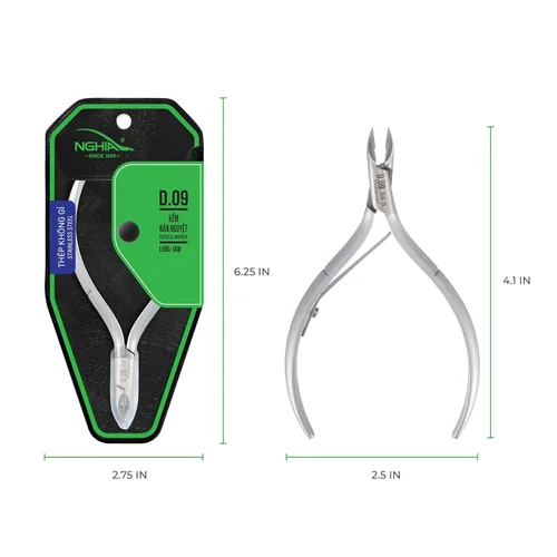 Miniatura 2 de NGHIA Alicate de cutículas D-09 JAW 12 Acero inoxidable Duradero y afilado Diseño ergonómico Chapado en gris Ideal para salones y uso
