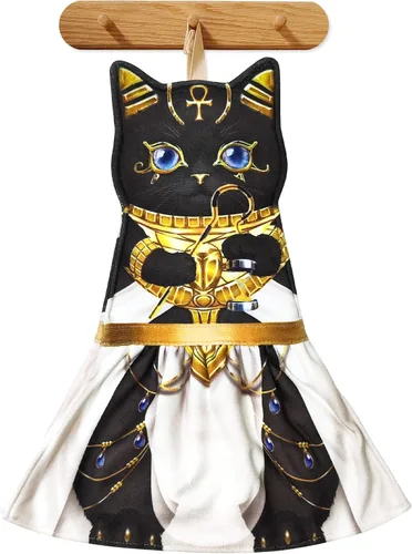 Miniatura 31 de PAT JUUMG - Toallas graciosas de mano con forma de gato para decoración de baño y cocina, toallas decorativas colgantes para la cara, súper