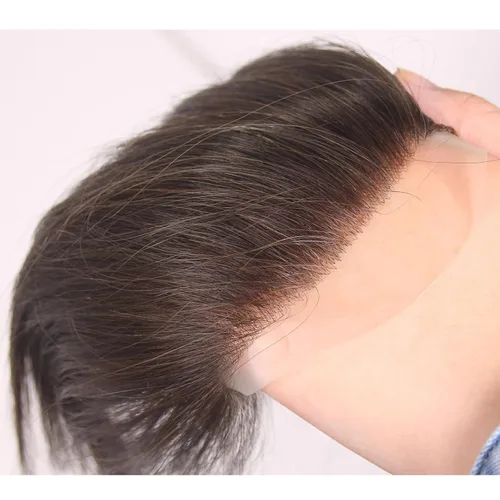 Miniatura 3 de Voloria Tupé de cabello humano 100 % de piel sintética para hombre, peluca frontal para retroceso, sistemas de reemplazo de línea capilar natural