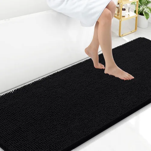 Miniatura 40 de Arotive Alfombras de baño de felpilla extrasuaves y absorbentes, de 24 x 16 pulgadas, lavables a máquina, parte trasera de goma antideslizante