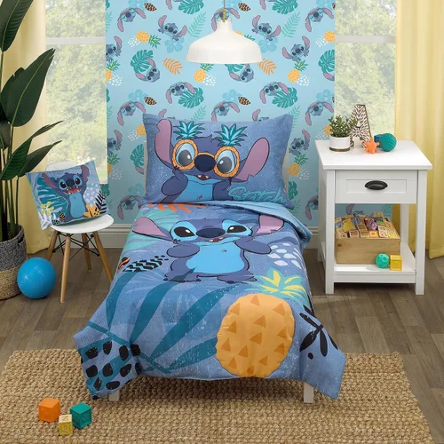 Miniatura 24 de Disney Mickey Mouse y sus amigos - Juego de cama para niños pequeños de 4 piezas - Sábanas ajustadas, funda de almohada, sábana encimera y edredón