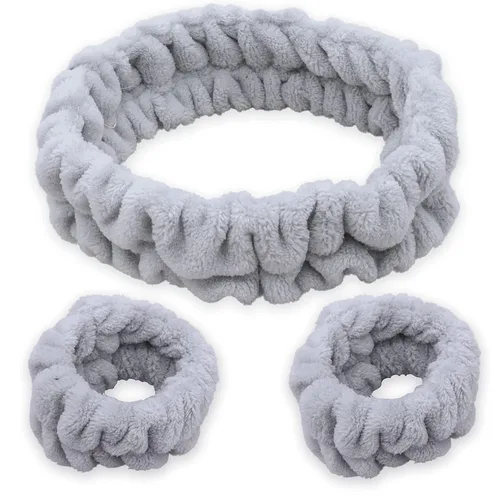 Miniatura 11 de FROG SAC Diadema de Spa Esponjosa y Muñequeras para Lavado Facial, Diademas Suaves para Cuidado de la Piel para Mujeres, Accesorios Suaves