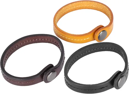 TOPINCN Pulsera de cuero 3 piezas decoración de corteza pareja damas pulsera hombres Navidad versátil fresco simple vintage punk casual botón a