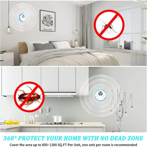 Miniatura 5 de Repelente ultrasónico de control de plagas para interior para control de roedores, repelente de mosquitos, asesino de cucarachas, disuasorio