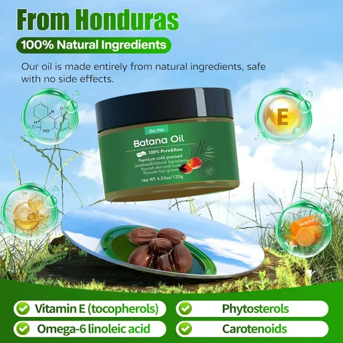 Miniatura 3 de Go Ho Aceite de batana crudo para el crecimiento del cabello, aceite de batana orgánico de 4.23 onzas de Honduras, aceite natural 100% puro sin