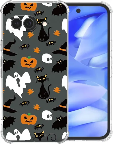 Miniatura 15 de Funda transparente de Halloween para Google 6a, con patrón de fantasma, funda protectora de TPU suave, delgada, a prueba de golpes, para niños