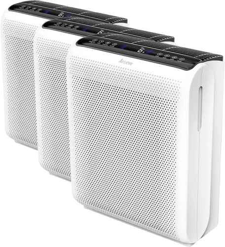 Miniatura 10 de AROEVE MK07 - Purificadores de aire para dormitorio, hogar, habitación grande de hasta 1504 pies cuadrados, filtro de 5 capas para alergias al Blanco