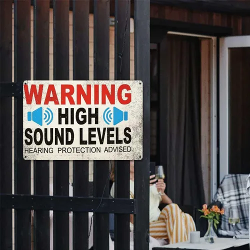 Miniatura 6 de Funny Metal Signs Posters HIGH SOUND LEVELS Sign Wall Art for Yard Sign Outdoor Lawn Garden Home Decor 8X12inch