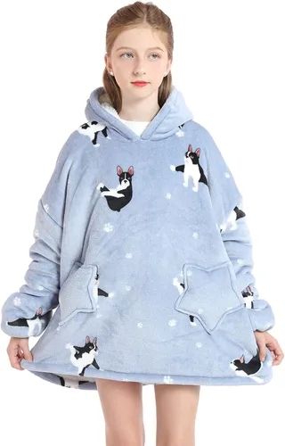 Miniatura 7 de Manta con Capucha Vestible para Niños de 4-12 Años, Manta con Capucha de Animales de Tamaño Grande, Súper Suave, Cómoda, Cálida, Franela de Rainbow