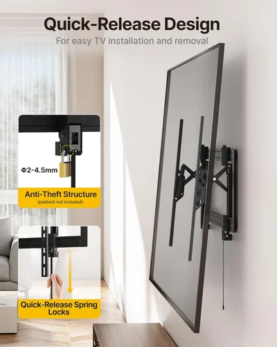 Miniatura 7 de monTEK - Soporte de pared para TV con inclinación de alta resistencia para televisores de 37–90" de hasta 200 libras – Bajo perfil, ajuste
