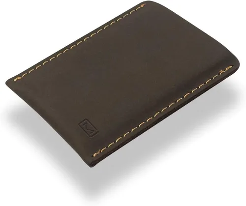 Miniatura 5 de Modern Carry - Funda delgada de cuero para tarjetas de crédito marrón Brown Card Sleeve
