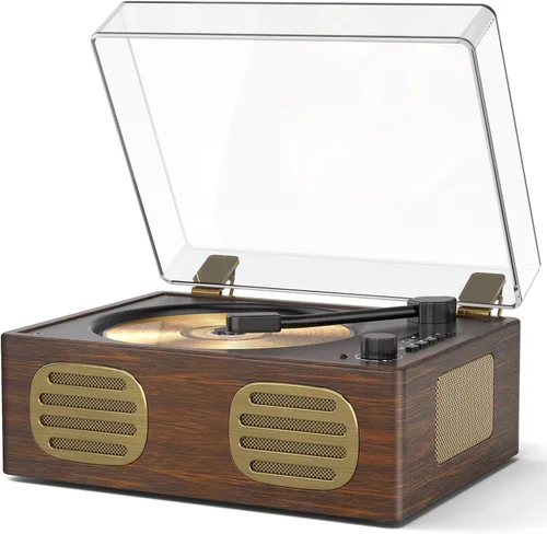 Miniatura 7 de Reproductor de CD portátil de entrada/salida Bluetooth, reproductor de CD retro con altavoces de alta fidelidad, lindos reproductores de CD