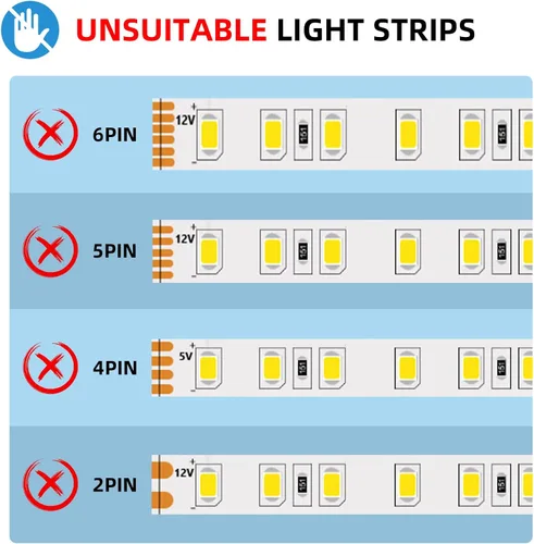 Miniatura 7 de RGBZONE Controlador LED de 3 pines, control remoto inalámbrico RF, controlador mini DC5V/12V/24V para tiras de luz Dream Color WS2812B WS2812 WS2811