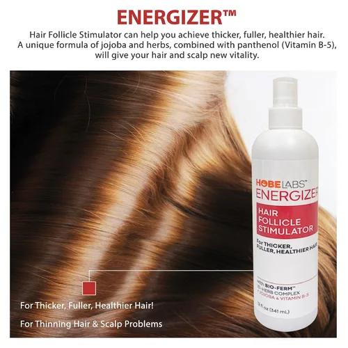 Miniatura 4 de Hobe Labs Energizer - Estimulador de folículos capilares con jojoba y vitamina B-5 para cabello más grueso y completo, 12 onzas