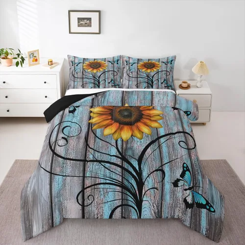 Miniatura 24 de Erosebridal Juego de edredón de zorro para niños, edredón de plumón de oso bosque, ciervo, para dormitorio de niños y niñas, juego de ropa de cama