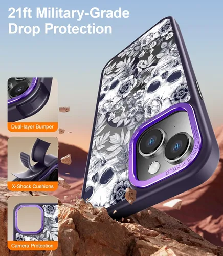 Miniatura 531 de Goodon para iPhone 15 Pro Max con protector de pantalla de privacidad, compatible con Magsafe, funda translúcida mate a prueba de golpes - Linda