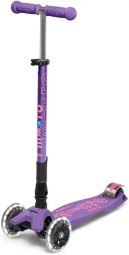 Miniatura 7 de Micro Kickboard – Maxi Deluxe plegable LED – Triciclo, inclinarse para dirigir, plegable para llevar – Micro patinete suizo diseñado para niños