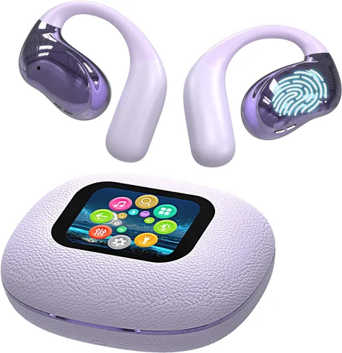Miniatura 8 de Auriculares de oreja abierta, ultra cómodos, inalámbricos Bluetooth 5.4, auriculares sobre la oreja con pantalla táctil inteligente ganchos