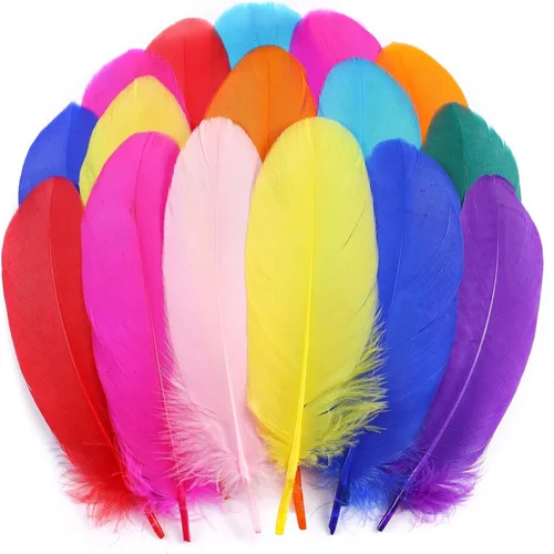 Miniatura 16 de Holmgren Plumas de Artesanía de Mardi Gras a Granel – 200 piezas Plumas de Ganso Grandes de 5-6 pulgadas para Decoración de Mardi Gras Carnaval