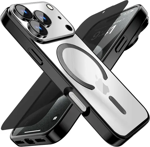 Miniatura 35 de Misscase Funda MagSafe compatible con iPhone 12 Pro Max con protector de lente de cámara, protección completa, funda magnética transparente