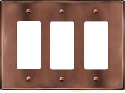 Miniatura 39 de LIDER Placa decorativa de pared de metal para interruptor o receptáculo, cubierta de salida de acero inoxidable, resistente a la corrosión