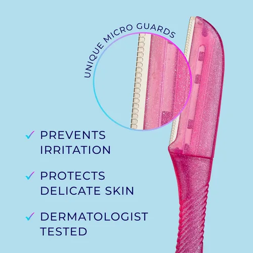 Miniatura 6 de Schick Hydro Silk - Herramienta de depilación Touch-Up con cubierta de precisión para cejas, 9 unidades Navaja de depilación, navajas faciales