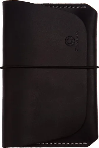 Genuines - Funda de piel tipo cartera para 1 o 2 pasaportes para hombres y mujeres, Negro Vintage, Cartera de viaje