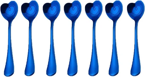Miniatura 11 de 7 piezas de cucharas de acero inoxidable con forma de corazón - Café, postre, helado, té, amor - Lindas (doradas)
