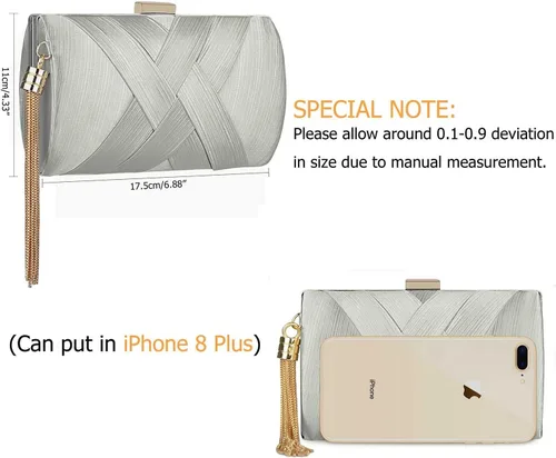 Miniatura 21 de Elegante bolso de noche con borlas para mujer, bolso de mano para novia, boda, graduación, noche, fiesta