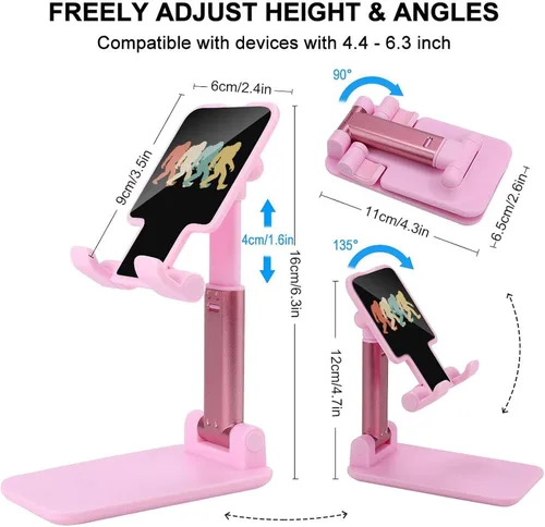 Miniatura 2 de Retro Bigfoot Sasquatch Portable Cell Phone Stand Foldable Desktop Phone Holder Adjustable Height Angle with Print Pattern pink-style-2