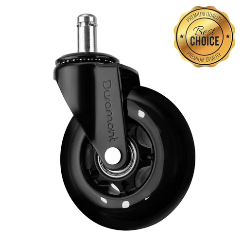 Miniatura 7 de Ruedas para silla de oficina - Juego de 5 ruedas tipo patín, rodamiento suave y silencioso, protege pisos de madera dura y alfombras, ajuste Negro