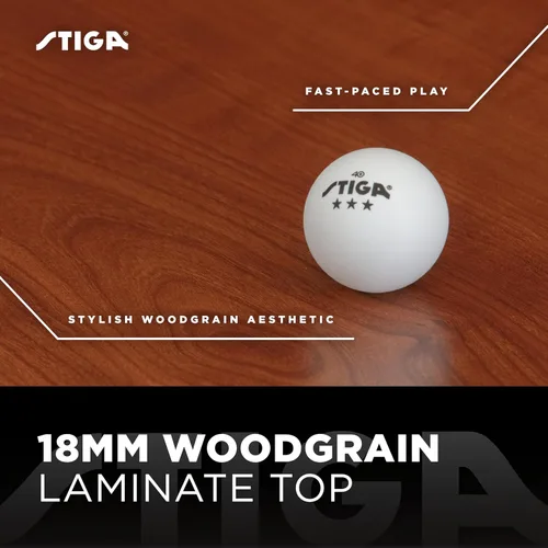 Miniatura 3 de STIGA Mesa de ping pong ultra interior – Mesa de ping pong de grano de madera de 0.709 in con marco de acero, red de torneo y poste, niveladores