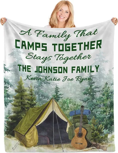 Miniatura 11 de Manta de campamento personalizada con foto, manta con nombre personalizado, accesorios personalizados para cámper, regalos personalizados
